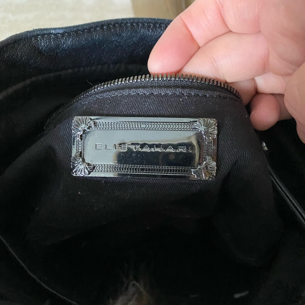 ELIE TAHARI Lamb leather and fox-fur accent cross-body bag - Picture 4 of 5